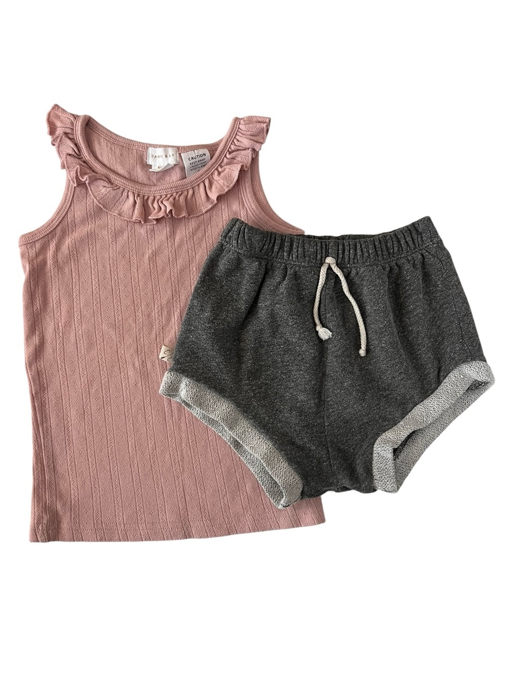 Jamie Kay Ruffle Tank & Childhoods Charcoal Shorts Set